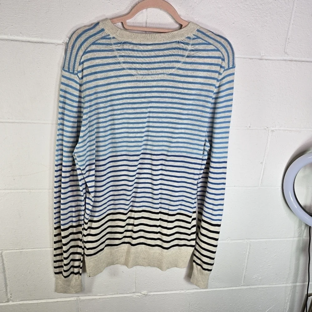 Scotch & Soda striped cotton blend long sleeve sweater